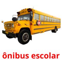 ônibus escolar cartões com imagens