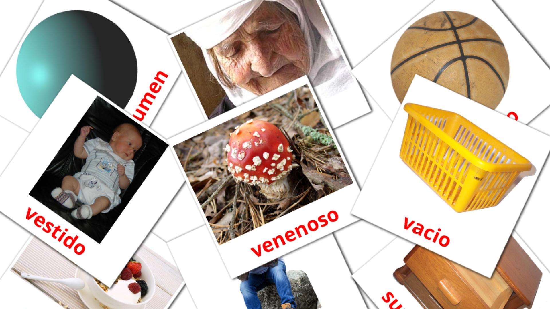 español tarjetas de vocabulario en Adjetivos 