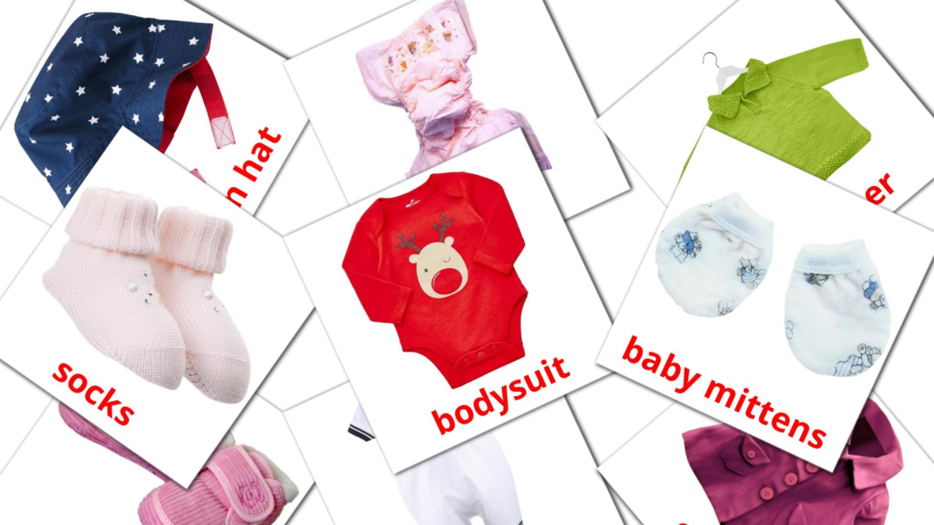 12 Baby clothes flashcards