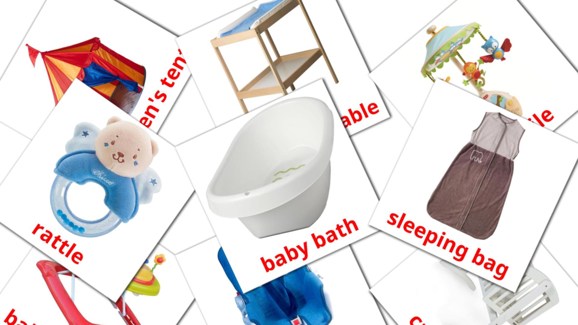 20 Flashcards de Baby things