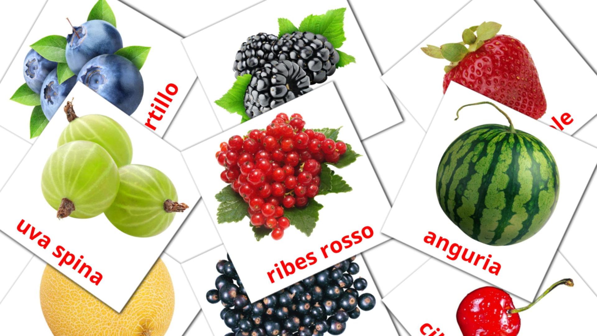 11 flashcards di Frutti di bosco