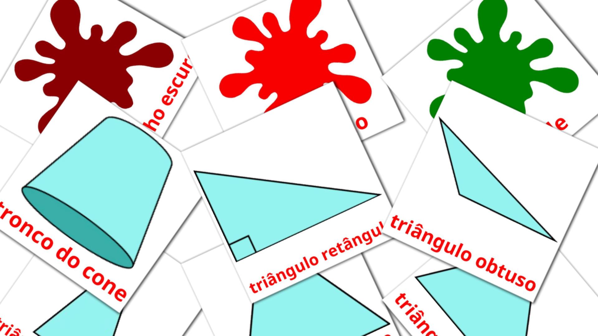 Cores e formas Vocabulário em português Flashcards