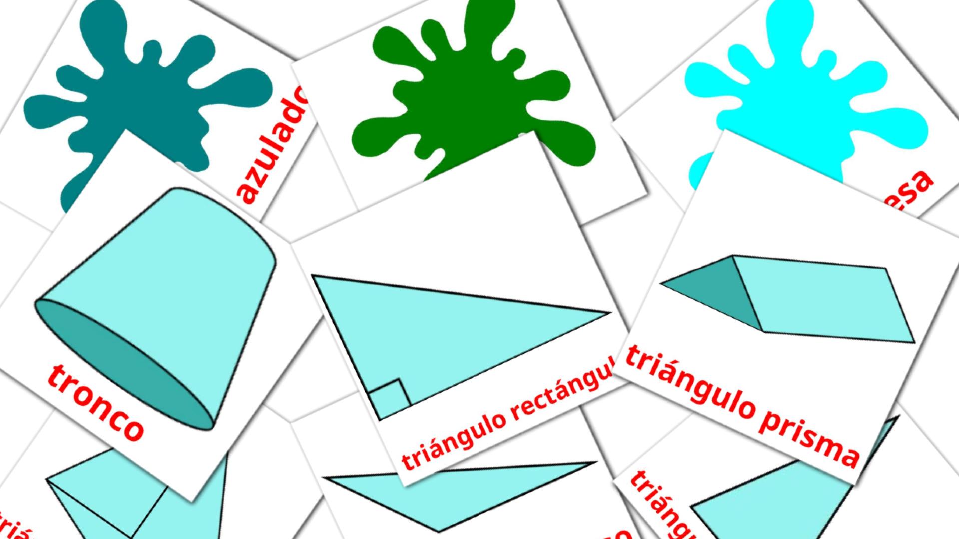 español tarjetas de vocabulario en Colores y formas