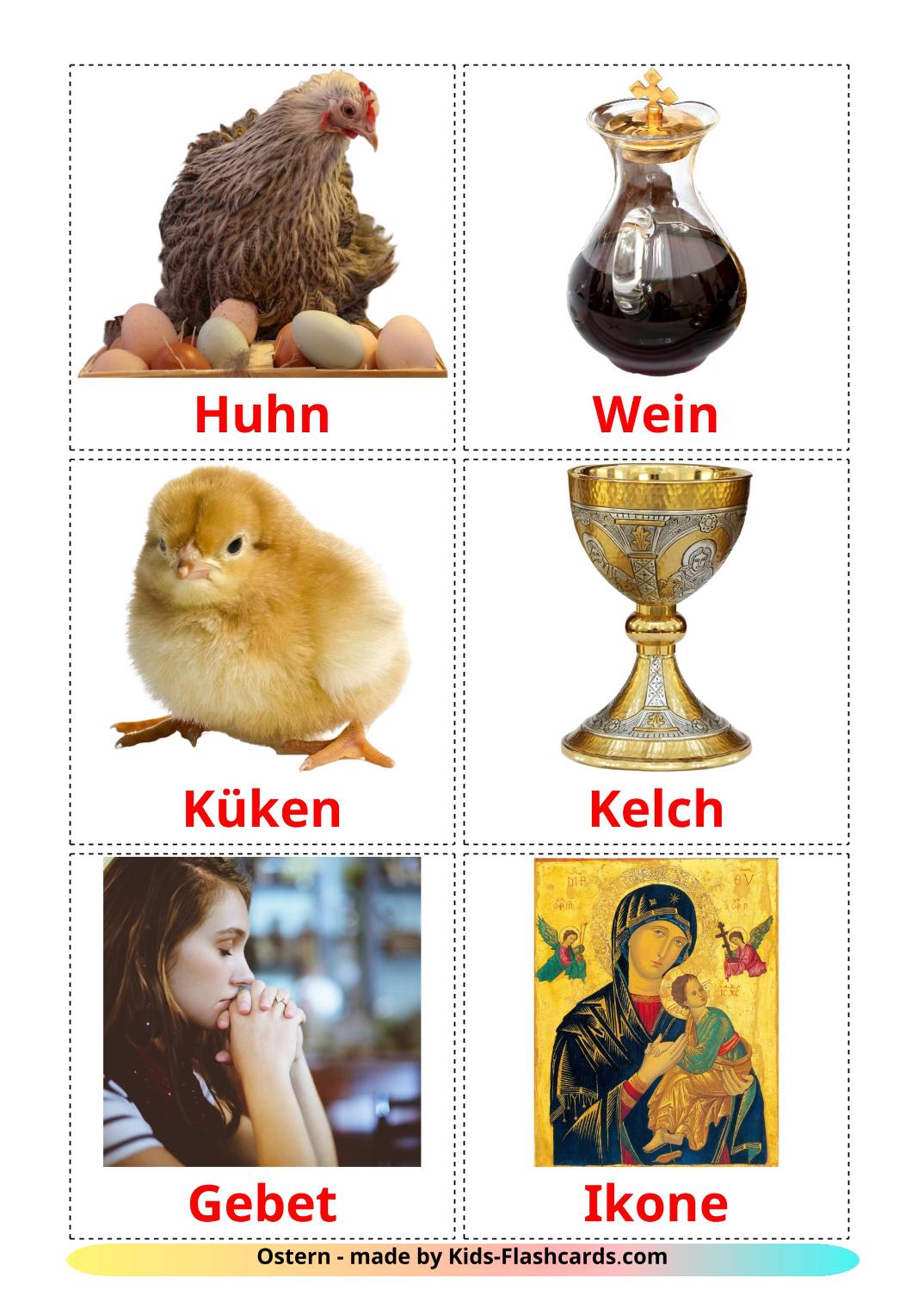 Ostern - 31 kostenlose, druckbare Deutsch Flashcards 