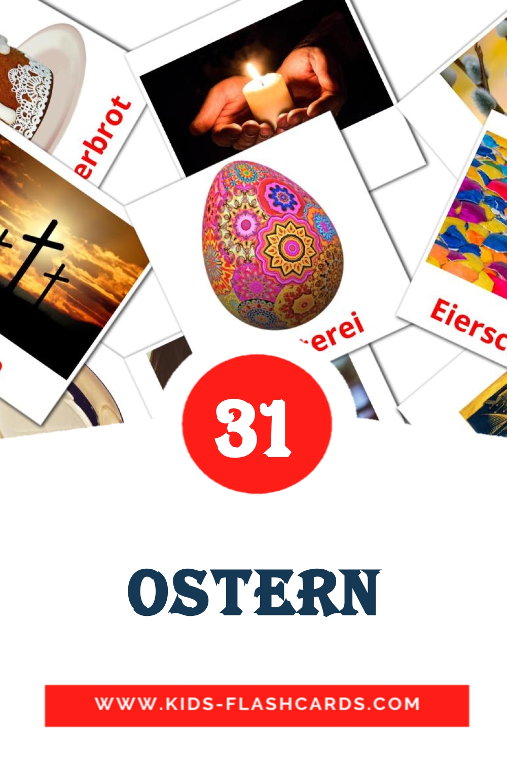 31 Ostern Bildkarten für den Kindergarten auf Deutsch