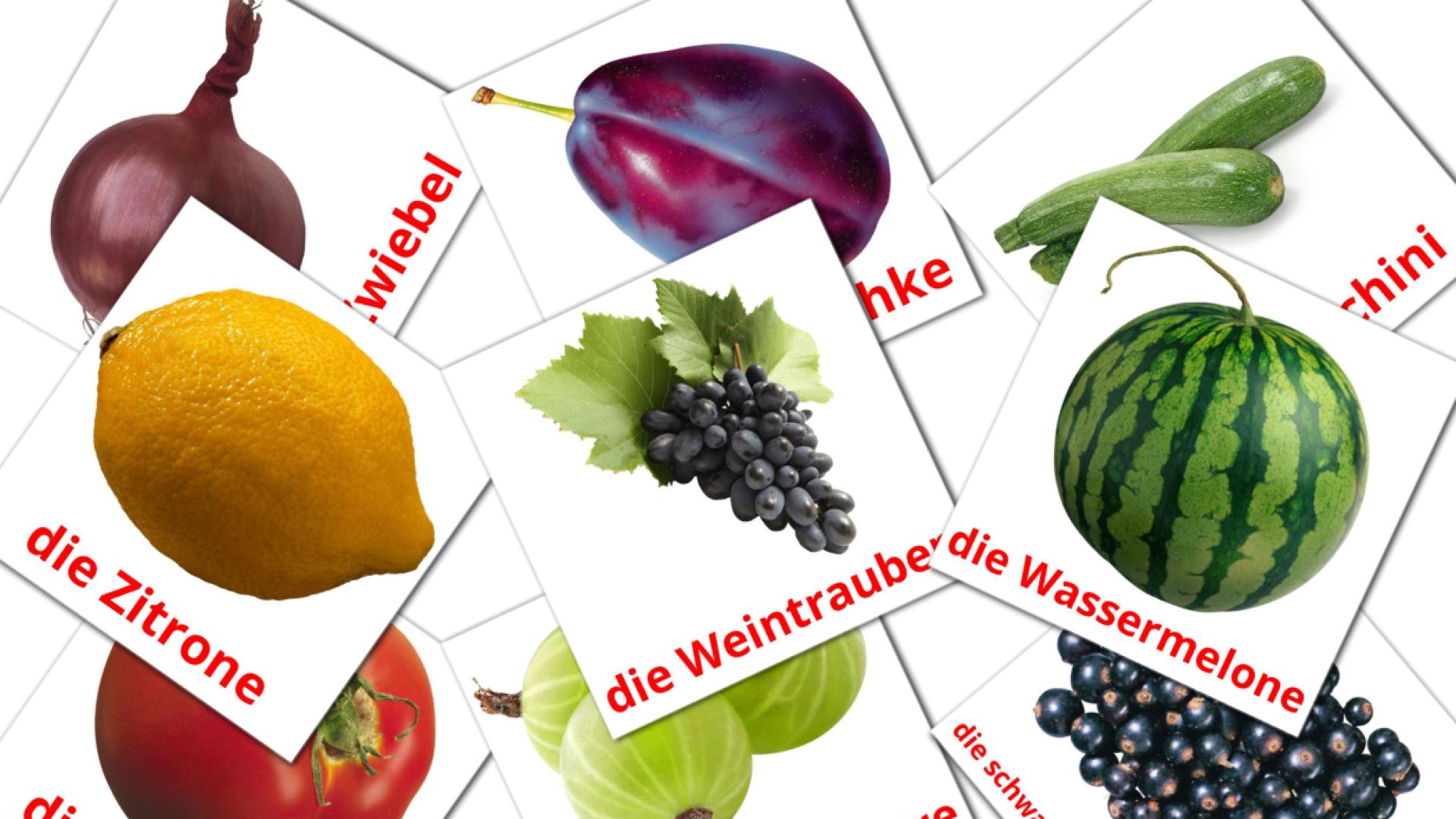 Fiches de vocabulaire allemandes sur Lebensmittel