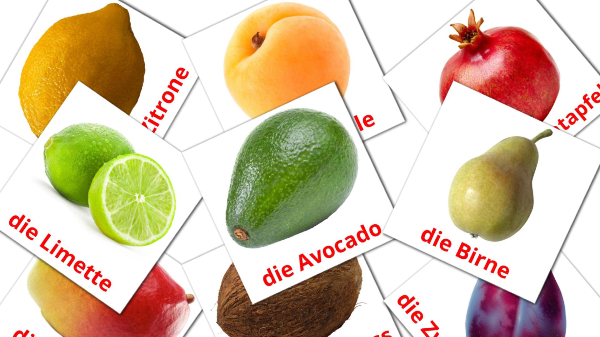 20 Bildkarten für Obst
