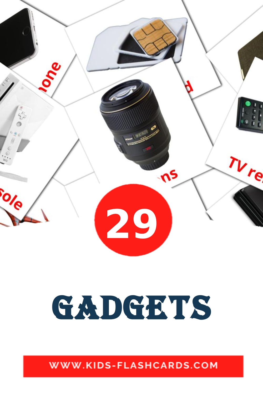 29 Gadgets Picture Cards for Kindergarden in english
