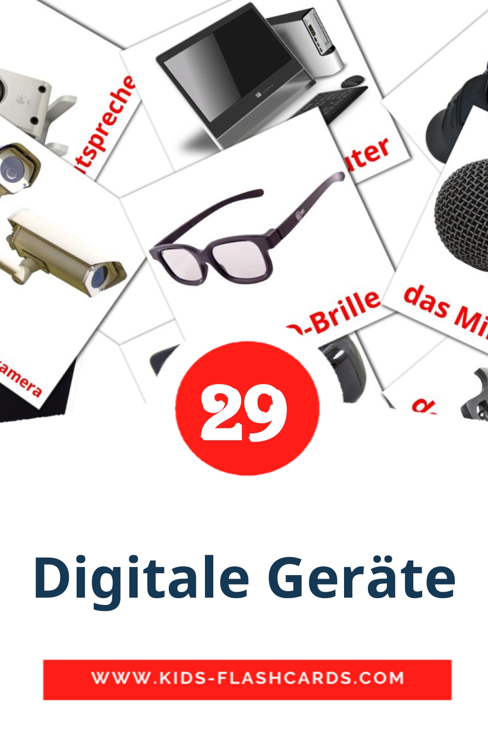 29 Digitale Geräte Bildkarten für den Kindergarten auf Deutsch