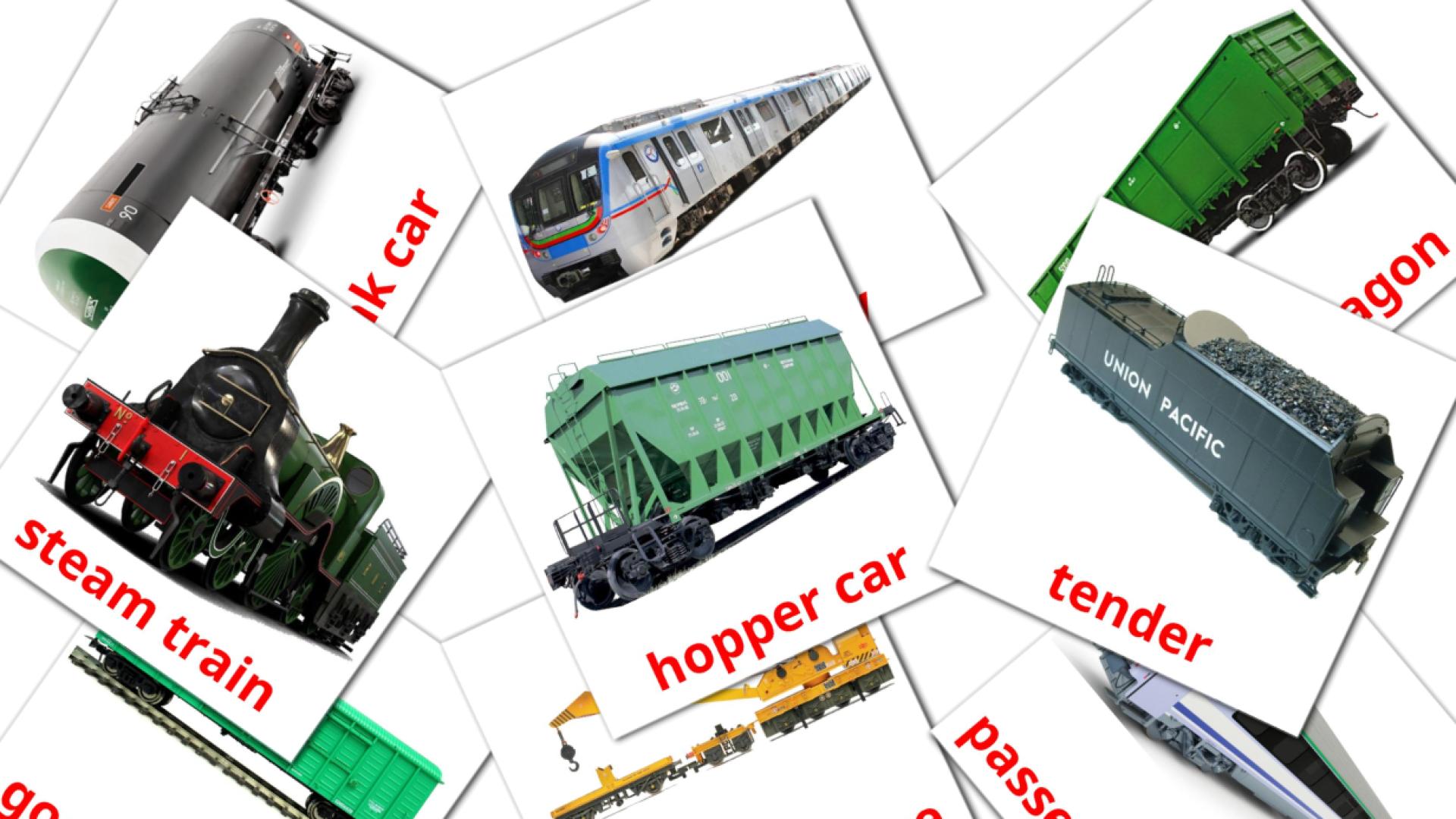 18 Bildkarten für Rail transport
