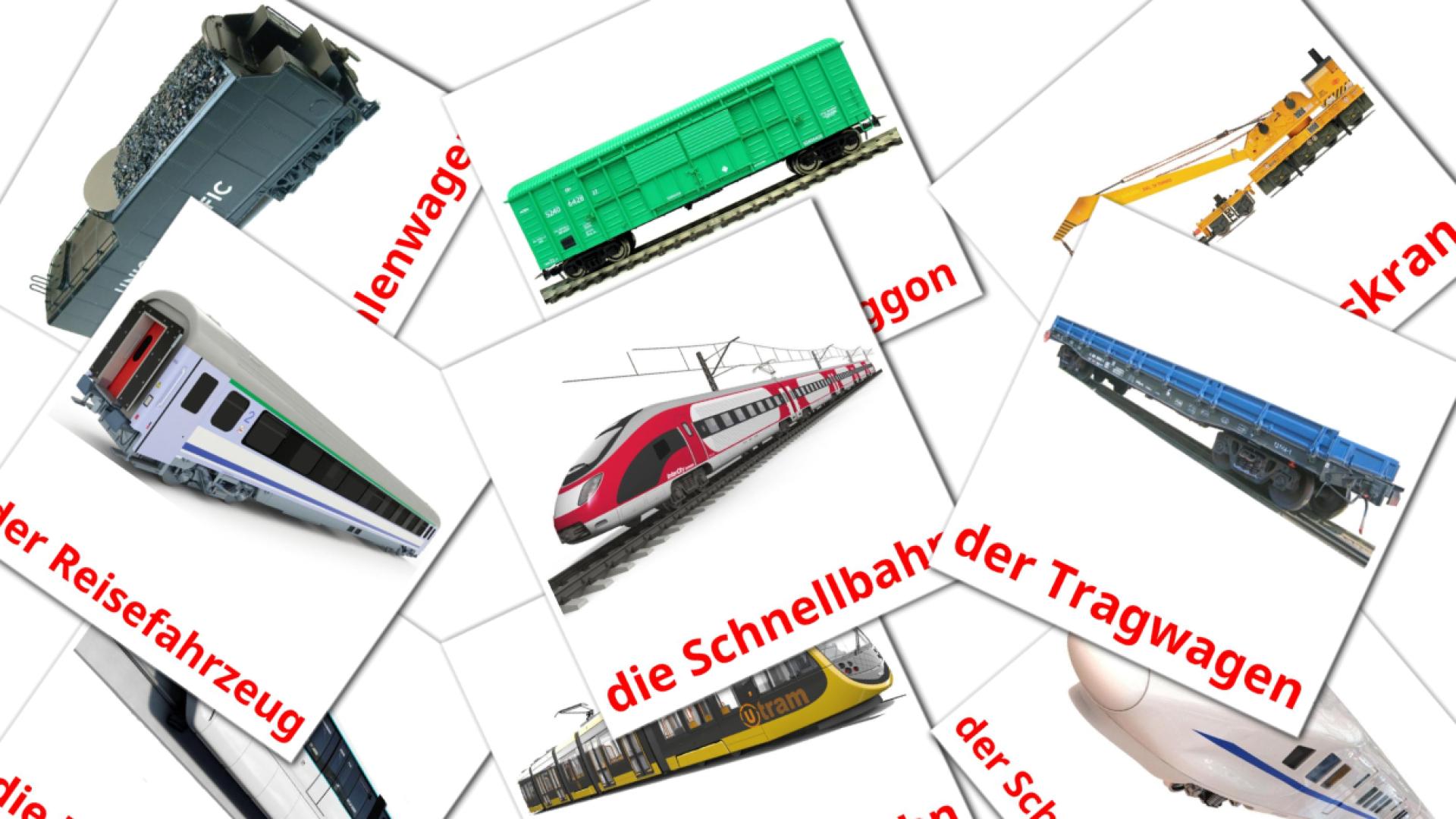 18 Bildkarten für Schienenfahrzeug