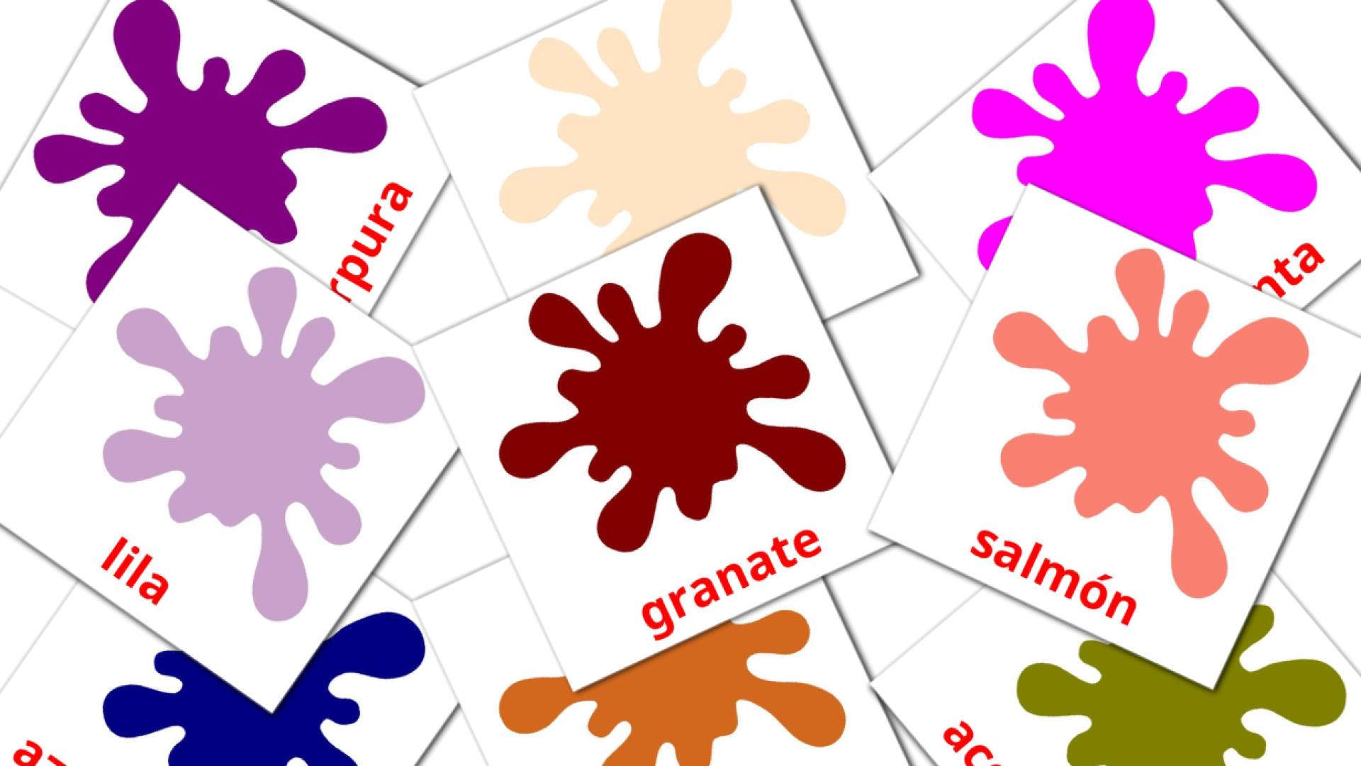tarjetas didacticas de Colores secundarios
