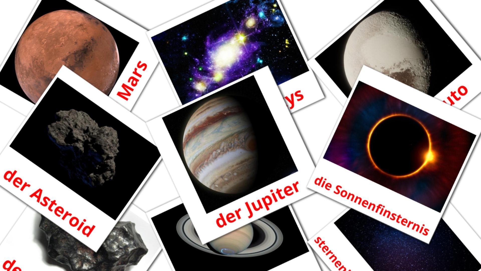 21 Bildkarten für Sonnensystem