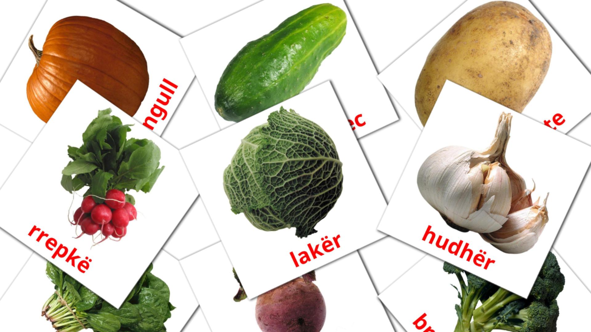 Vegetables - albanian vocabulary cards