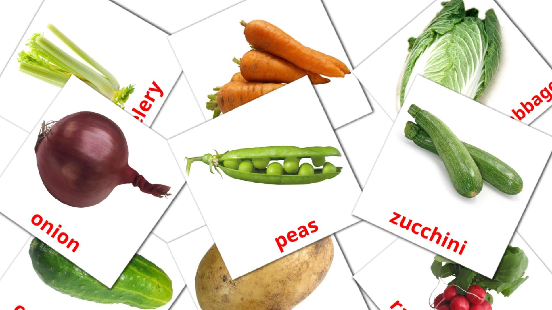 29 Bildkarten für Vegetables
